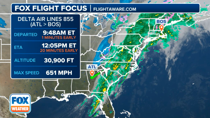 A Boston-bound flight reached 651 mph and reached its destination early on Dec. 11, 2024.